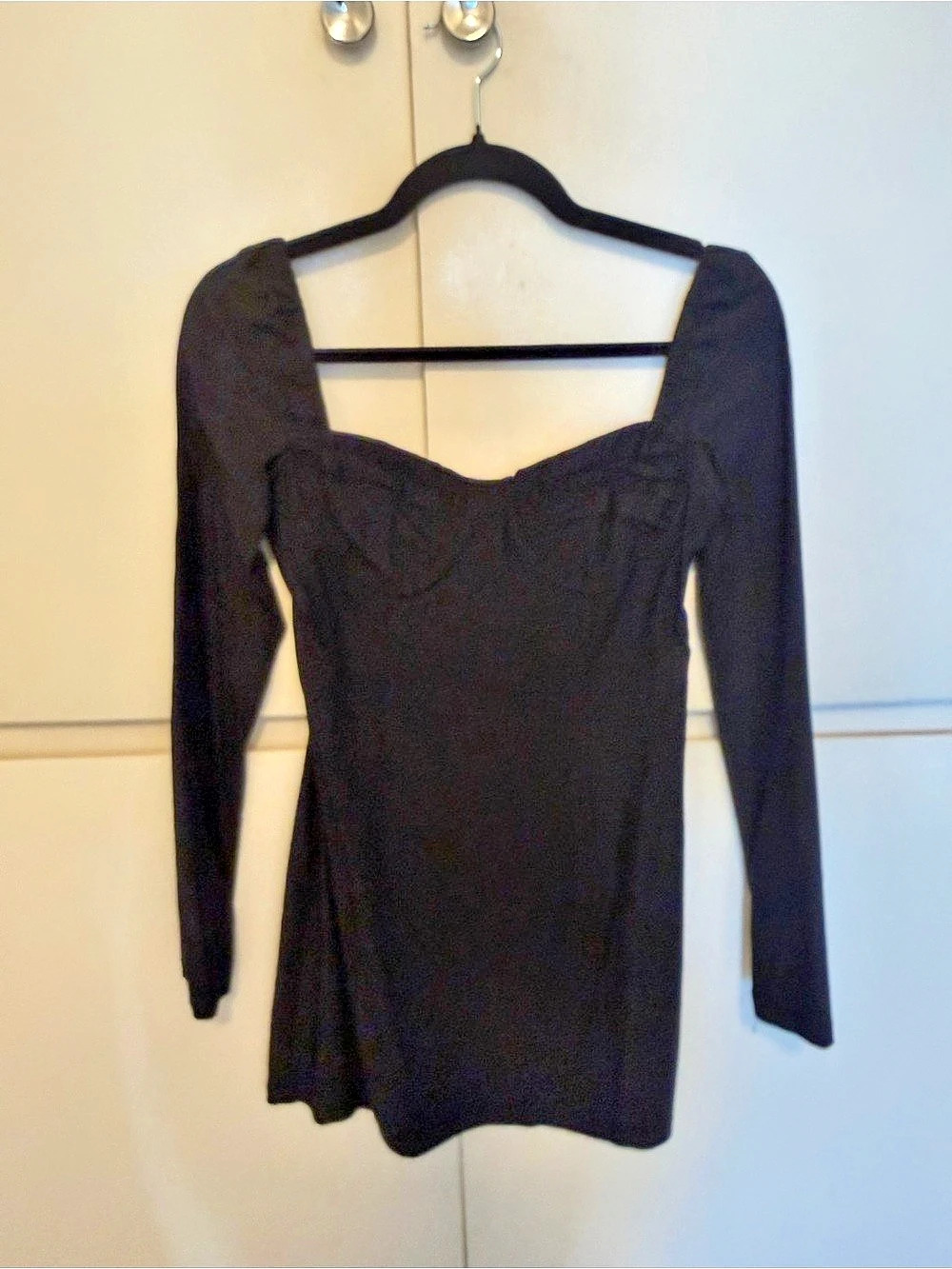 Princess Polly Bartlett Long Sleeve Mini Dress Black Small